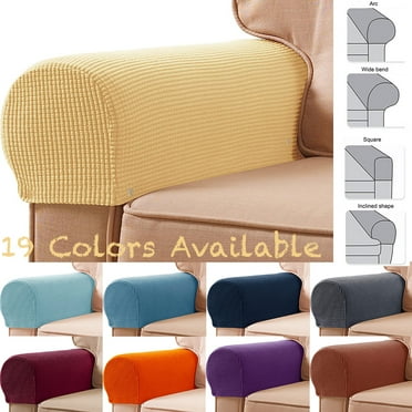 2PCS Stretch Armrest Covers Spandex Anti-Slip Arm Covers for Chairs Sofa Armchair Slipcovers for Recliner Sofa with Twist Pins