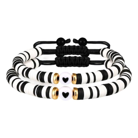 2PCS Stretchy Friendship Bracelets Lightweight Comfortable Daily Wear Jewelry Flexible Braided Wrist Accessory