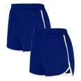 thumbnail image 1 of 2PCS Stretchy Workout Shorts Solid Color Shorts For Casual Loose Comfy Elastic Waist Yoga Athletic Short Pants Trendy Beach Shorts on Clearance,Blue S, 1 of 7