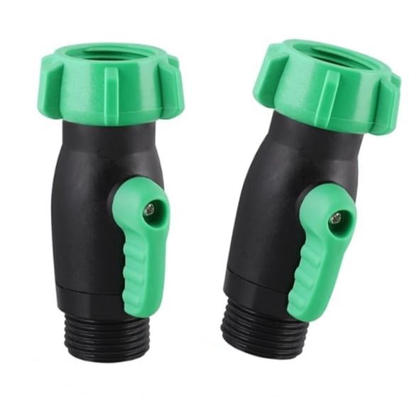 2PCS Strong Plastic Garden Hose Shut Off Valves Leak Proof Water Flows Control Adapter with Ergonomic Grip for Boat
