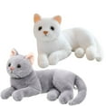 thumbnail image 1 of 2PCS Stuffed Cat, Stuffed Cats Plush Cat Doll, 12 Inches Simulation Pure White Cat Plush Toy Sofa Ornament Home Decor for Kids Boys and Girls, Stuffed Animals Cat Doll for Kids Birthday(White+Grey), 1 of 8