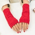 2PCS Stylish Women's And All Purpose Fingerless Gloves Thermal Knit for