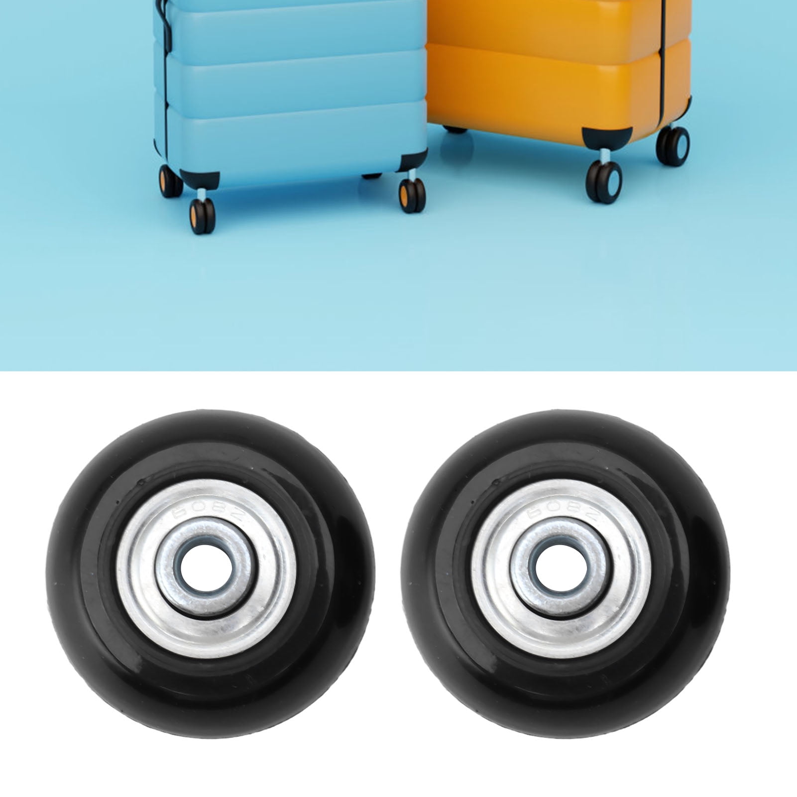 2PCS Suitcase Caster Wheels Replacement, Rubber Luggage Wheels With