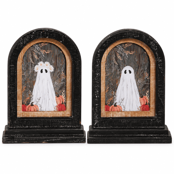 2PCS Summerween Haunted Forest Wall Art Atmospheric Spooky Forest Decoration for Mantel Display, Bookshelf, Office and Haunted Home Accents