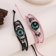 2PCS Sun Moon Braided Bracelets Adjustable Couple Bracelet Multi-Layered Beaded Bracelet Valentines Day Jewelry Men Women Gifts