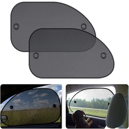 2PCS Sun Shade for Car Window， Cling Sunshade Universal Baby Side Window Car Sun Shades with Sucker，Blocks Over 98% of Harmful UV Rays，Sun, Glare Protection for Your family