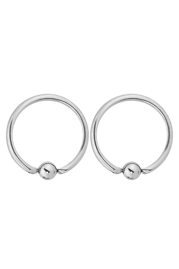 2PCS Surgical Steel 14G Captive Bead Rings 10mm Captive Ring 4mm Ball Bead Tension Captive Piercing Hoop Septum Nose Ring Eyebrow Piercing Jewelry 3/8 Inch