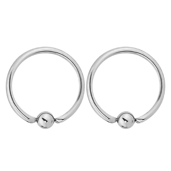 2PCS Surgical Steel 14G Captive Bead Rings 14mm Captive Ring Ball Bead 5mm Tension Captive Piercing Hoop Nipple Ring Eyebrow Nose Piercing Jewelry 9/16 Inch