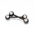 thumbnail image 1 of 2PCS Surgical Steel PVD Black 14G Nipple Rings Bars Crysta Clear CZ Nipple Barbells Tongue Piercing Jewelry 14mm 9/16 Inch, 1 of 1