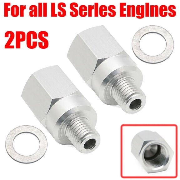 2PCS Swap Gauge M12-1.5 to M16 Coolant Temperature Sensor Fit For LS Engine LS1 LSX