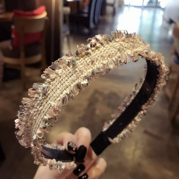 2PCS Sweet And Simple Temperament Edging Woven Wide-Side Non-slip Toothed Headband