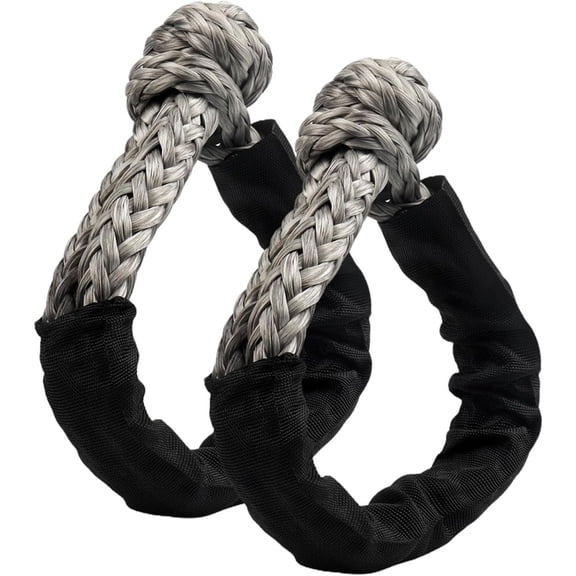 2PCS Synthetic Soft Shackle,1/2" X 22" Soft Shackle, Road Recovery Rope Recovery Offroad Tow Shackles for Most Cars