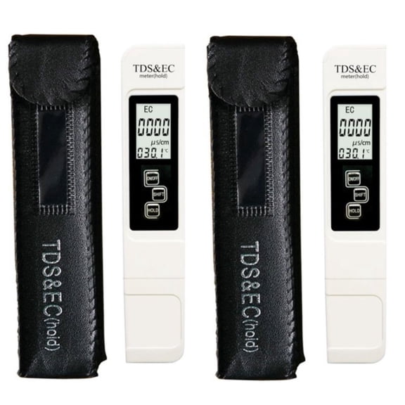 2PCS TDS EC Meter Tester 4 in 1 Digital Water Quality Tester 0-9999 PPM Measurement Range Water Purity Temperature Meter