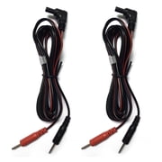 2 Pcs TENS Unit Replacement Lead Wires - Compatible with TENS 7000, TENS 3000 , AUVON - 47" TENS Machine Replacement Cables Cords with DC Head 2.35mm Shielded Plug, Standard 2mm Pin Connectors