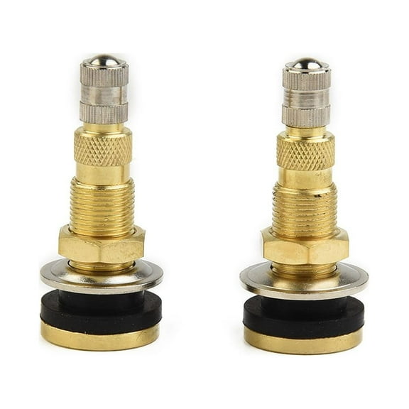 2PCS TR618A 1-7/8" Tractor Air Liquid Tubeless Tire Brass Valve Stem Pack