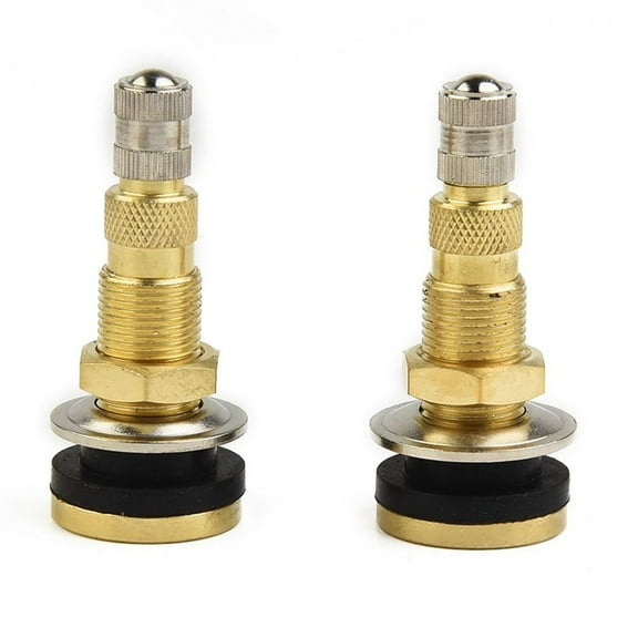 2PCS TR618A 1-7/8" Tractor Air Liquid Tubeless Tire Brass Valve Stem Pack