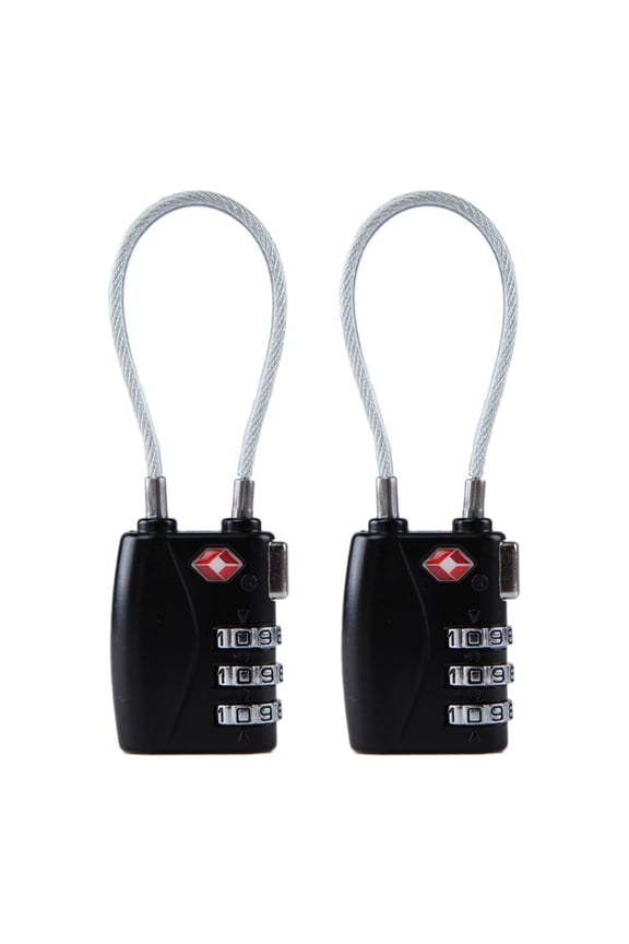 2Set TSA719 TSA Approved Travel Luggage Combination Locks Black