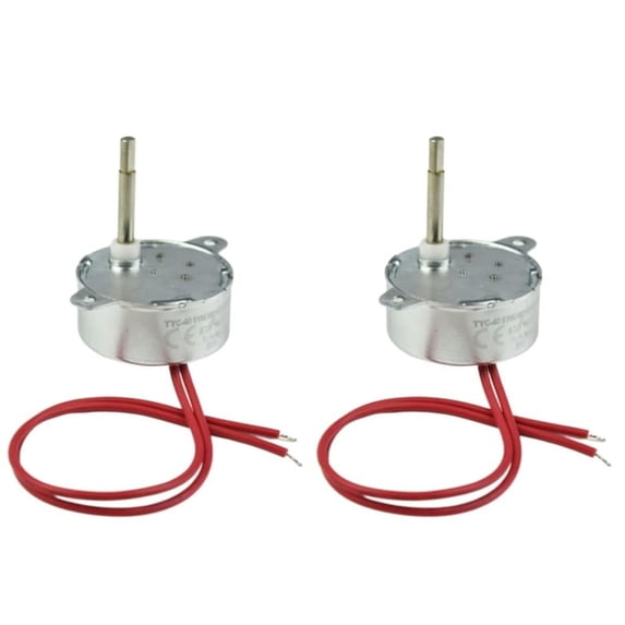 2PCS TYC40 Small Synchronous Motor 12V AC 5r/min CW/CCW Shaft 35mm Flush Shaft for Christmas Tree School Project Electric Fan Shake Heads, Prayer cylinders