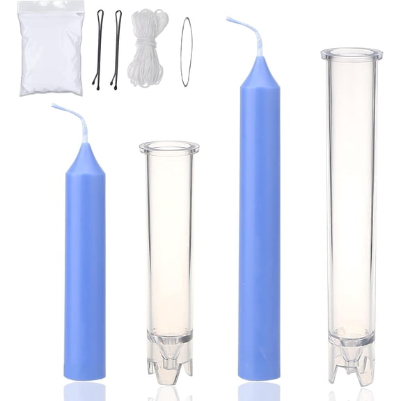2PCS Taper Candle Molds - Pillar Candle Molds - Perfect for Making Emergency Candles, Chime Candles, Table Candles-Including 30 Ft Wicks,1pc Wire and 2pc Wick Clips.