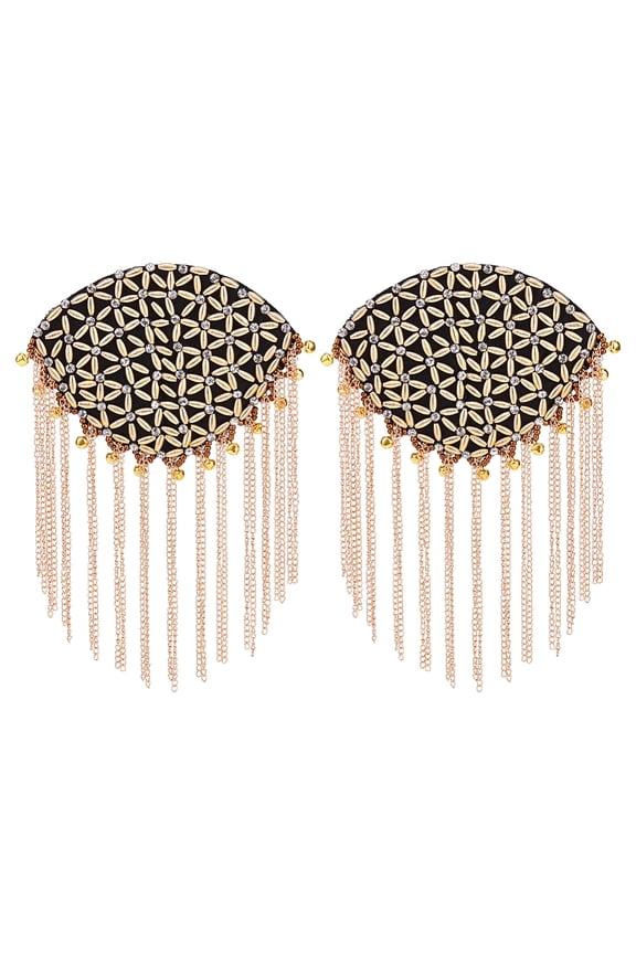 2PCS Tassel Shoulder Shoulder Brooch Pin Epaulette Shoulders Retro Rhinestone Shoulder Badges Punk Epaulettes Detachable Tassel Epaulettes