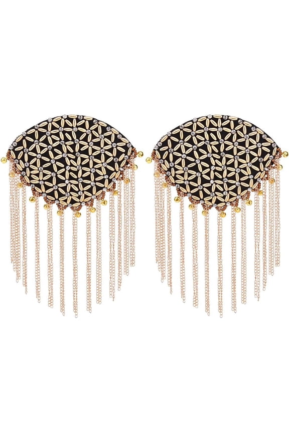 2PCS Tassel Shoulder Shoulder Brooch Pin Epaulette Shoulders Retro Rhinestone Shoulder Badges Punk Epaulettes Detachable