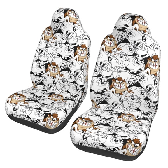 2PCS Taz Mania Car Seat Cover for Women Men Washable Soft Thin Driver Seat Protector for Auto SUV Truck Auto Accessories