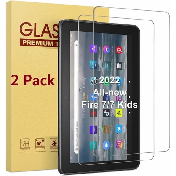 (2PCS) Tempered Glass Screen Protector For Amazon Fire 7 12th Generation 2022