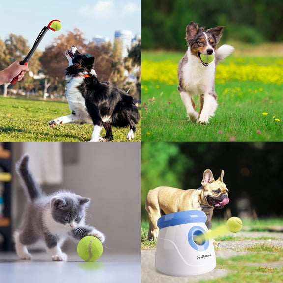 2PCS Tennis Balls,Automatic Ball Lanucher Interactive Pet Balls for Exercise Training Play Fetch, Interactive Dog Fetch Toy