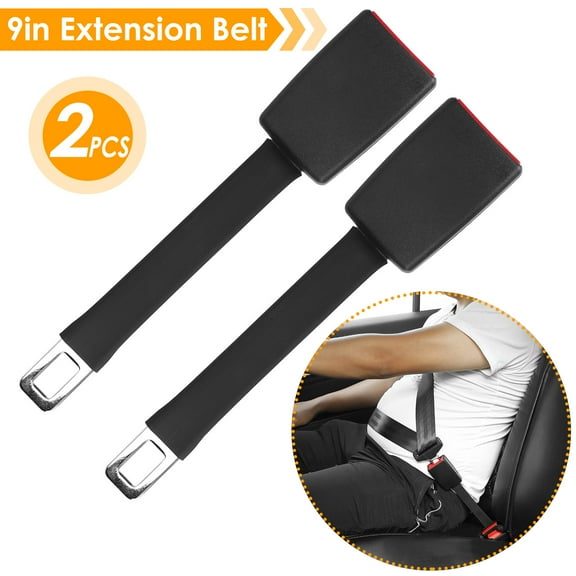 2PCS TeqHome Car Seat Belt Extender Extension Pads Give You Comfortable Suitable for Most Car (Black, 9")