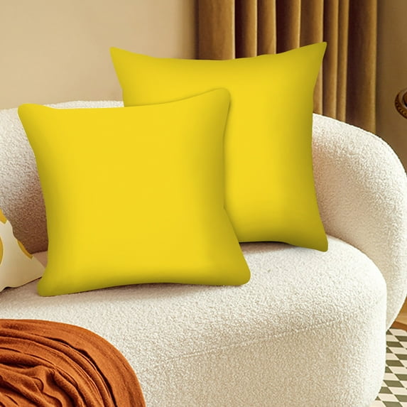 2PCS Throw Pillow Covers 18x18 Inch, Solid Black Cushion Cases Soft Decorative Square Pillow Covers for Sofa Couch Bed Living Room Bedroom Home Decor