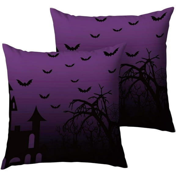 2PCS Throw Pillow Covers, Decorative Thanksgiving Halloween Christmas Pillow Covers 18x18, Soft Cushion Pillow Cases for Sofa Couch Bed Livingroom Bedroom Chair Office Home Farmhouse Decor, No Insert