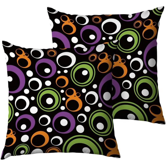 2PCS Throw Pillow Covers, Decorative Thanksgiving Halloween Christmas Pillow Covers 18x18, Soft Cushion Pillow Cases for Sofa Couch Bed Livingroom Bedroom Chair Office Home Farmhouse Decor, No Insert