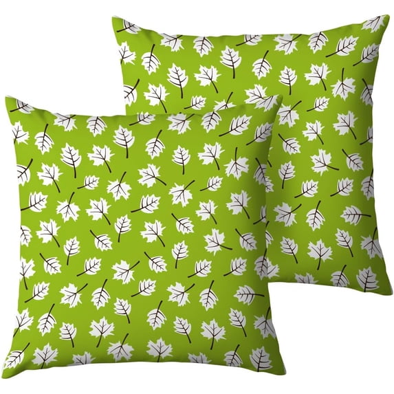 2PCS Throw Pillow Covers, Decorative Thanksgiving Halloween Fall Pillow Covers 18x18, Soft Cushion Pillow Cases for Sofa Couch Bed Bedroom Home Living Room Halloween Fall Leaves Decor, No Insert
