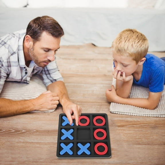 2PCS Tic Tac Toe Board Game 5.91 x 5.91" Tic Tac Toe Table Game Resin XOXO Board Game Early Education Toys 2 Players Portable Tabletop Board Game for Family Adults and Kids