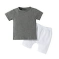 thumbnail image 1 of 2PCS Toddler Baby Boy Clothes Solid Color Sets Casual Outfit, 1 of 6