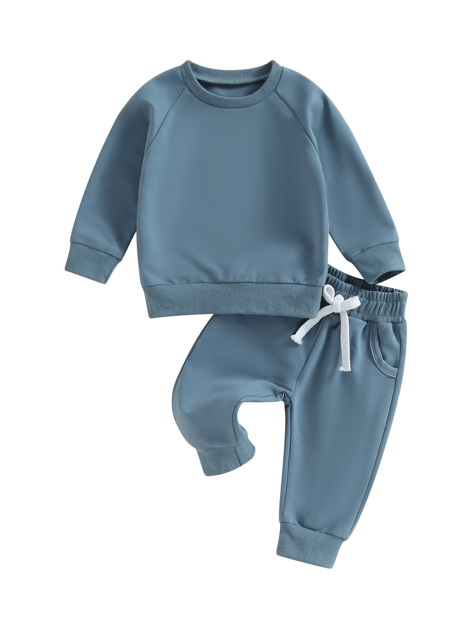 2PCS Toddler Baby Girl Boy Pants Set Long Sleeve Sweatshirt Pullover ...