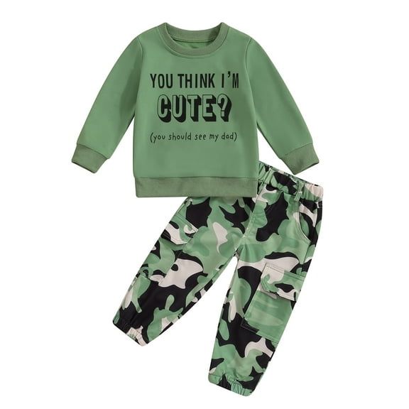 2PCS Toddler Baby Girl Long Pants Set Letter Print Long Sleeve Sweatshirt Tops Camouflage Sweatpants 1T 2T 3T 4T 5T 6T Kids Casual Sweats