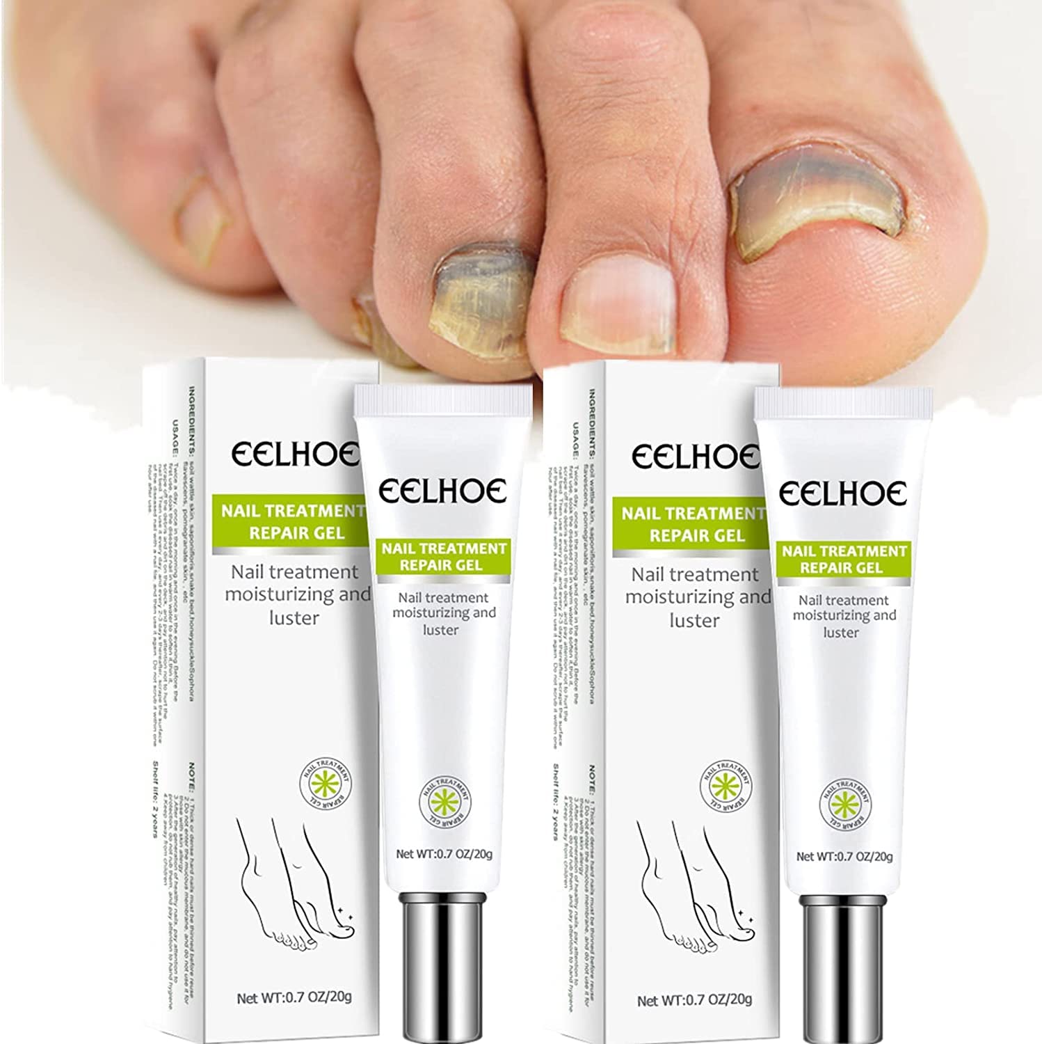 2PCS Toe Nail Fungus Treatment Repair Gel,Nail Fungus Treatment for Toenail and Fingernail,Toe