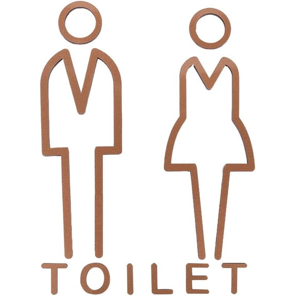 2PCS Toilet Door Sign Male and Female Toilet Signs Hollow Out Self Adhesive Tabs Man Women Shapes Restroom Wall Stickers Decorative Toilet Symbol for Home Bathroom Hotel Office Restaurant Peru