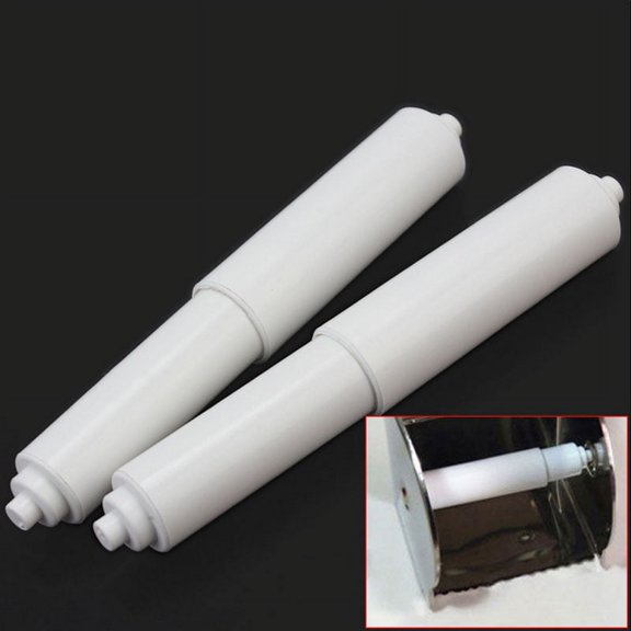 2PCS Toilet Roll Paper Shaft, Flexible Plastic Spring Roller Holder for Bathroom, Adjustable 11-16cm Replacement Spindle for Tissue Paper