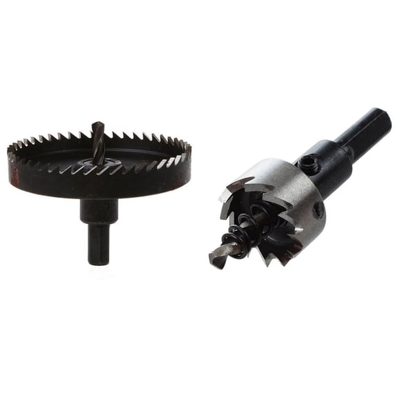 2PCS Tooth HSS Steel Drill Bit Cutter Tool for Metal Wood Alloy, 22mm & 80mm