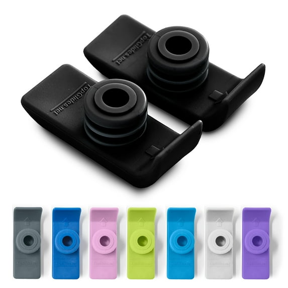 2PCS Top Glides TuffSki Walker Ski Glides - 1 Pair (Black)