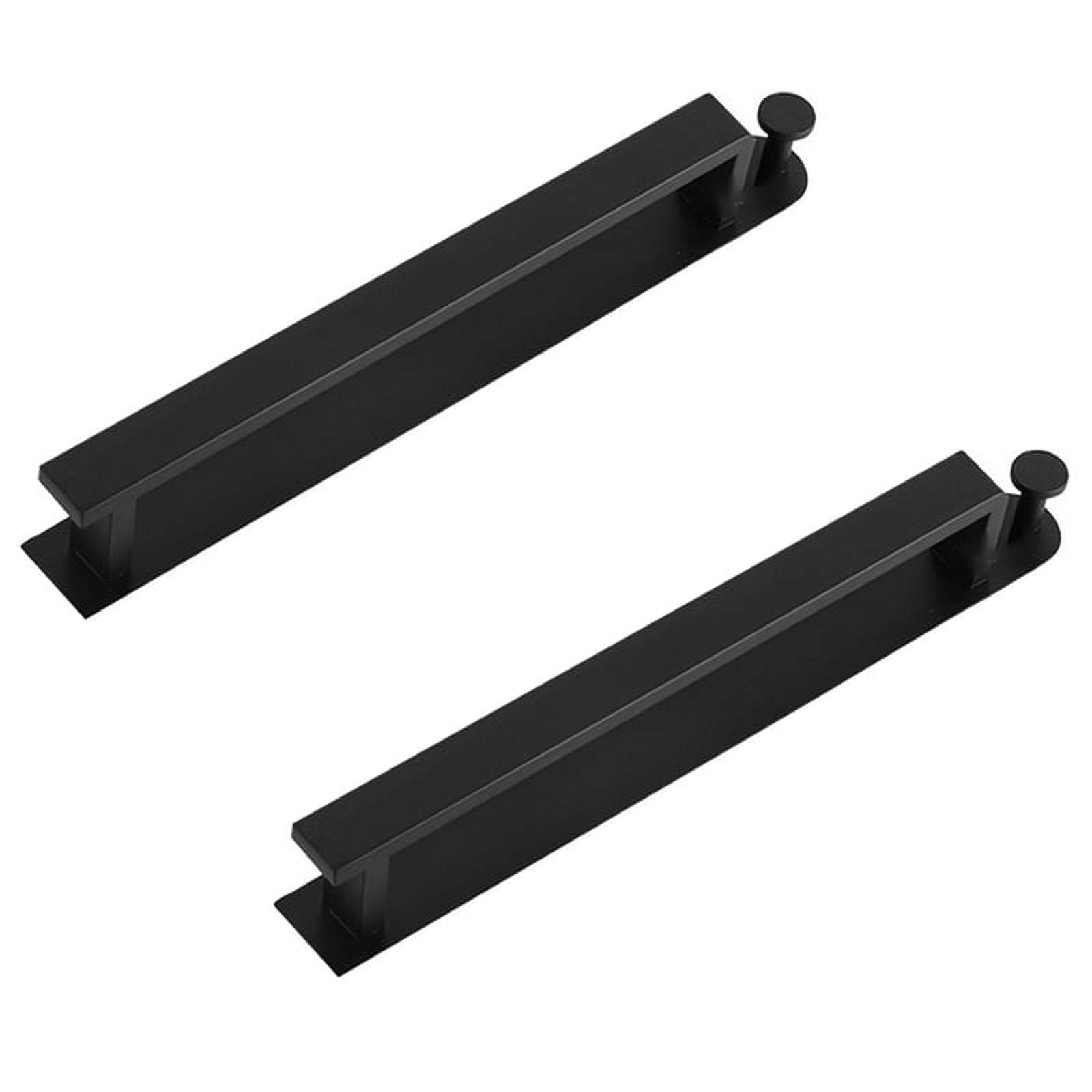 2PCS Towel Holder No Drilling SelfAdhesive Towel Rail Black Stainless
