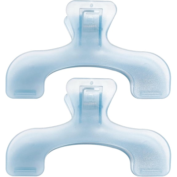 2PCS Transparent Blue Book Page Holder Clips, Hands Free Book Clip to Hold Pages Open, Plastic Reading Page Holder for Cookbooks, Music Sheets, Documents & Study