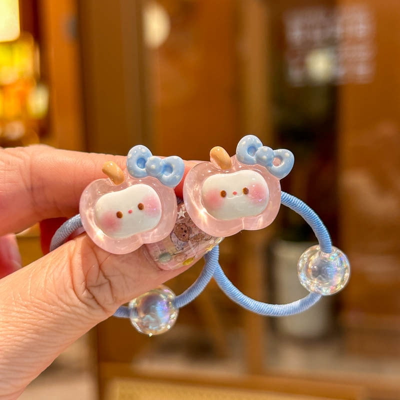 2PCS Transparent Cherry Bunny Elastic Hair Bands for Girls Children's Hair Accessories Baby Headwear Hair Ties