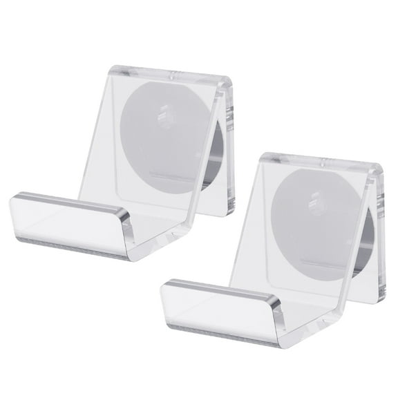 2PCS Transparent Controller Wall Mount Holder, Gamepad Display Stand with Headphone Hook, Game Controller Storage Organizer for PS5 PS4 Switch Xbox, Office Game Room Living Room