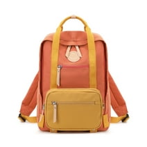 2PCS Travel Backpack Set Carry On Laptop Backpack Lightweight College School Bag Casual Daypack Overnight Bag Weekender Bag Gift for Men Women - Orange