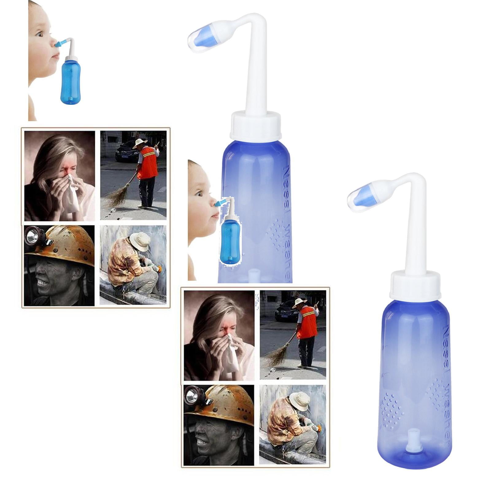 2PCS Travel Bottles Saline Bottle Nasal Irrigator Pot 500Ml Clean ...