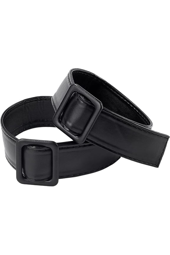 2PCS Trench Coat Belt Replacement Overcoat Sleeve Band Wide Soft PU Leather Tie Belts Adjustable Buckle Clasp Wind DIY