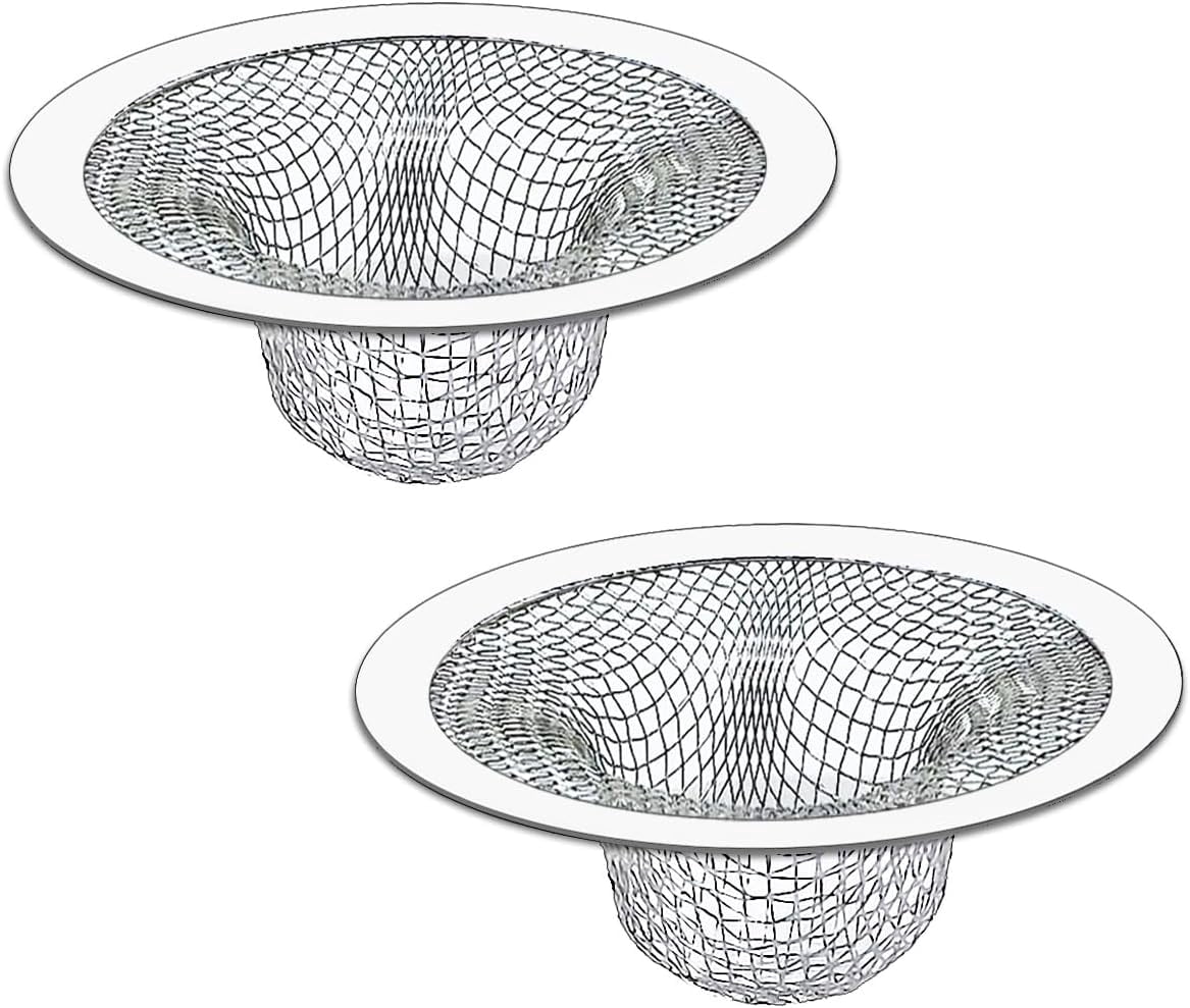 2PCS Tub Drain Hair Catcher - 2.75 inch Shower Drain Mesh Strainer